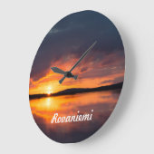 Lapland Sunset Große Wanduhr (Winkel)