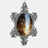 Lapland Sunset Schneeflocken Zinn-Ornament (Links)