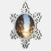 Lapland Sunset Schneeflocken Zinn-Ornament (Rechts)