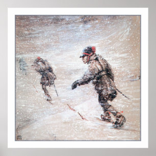 Laplanders in einem Schneesturm Poster