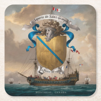 Laporte dit Saint Georges Wappen 4 Rechteckiger Pappuntersetzer