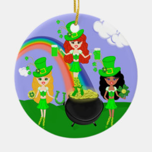 Läppchen am St. Patrick's Day Keramikornament