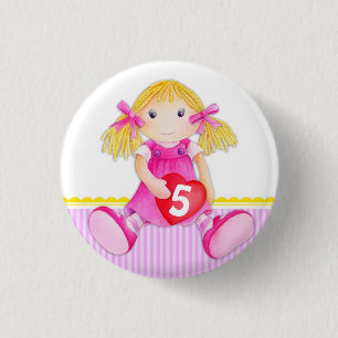 Lappenpuppen-Mädchenalter Button
