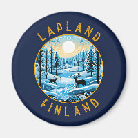 Lappland Finnland Hirsche Retro-gebeutelten Kreis