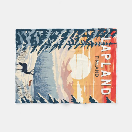 Lappland Finnland - Kunst Vintag Fleecedecke (Vorderseite (Horizontal))