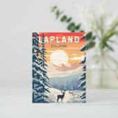 Lappland Finnland - Kunst Vintag Postkarte (Stehend Vorderseite)
