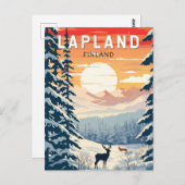 Lappland Finnland - Kunst Vintag Postkarte (Vorne/Hinten)
