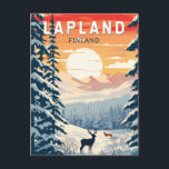 Lappland Finnland - Kunst Vintag Postkarte<br><div class="desc">Lappland Retrovektorreise Design. Lappland ist die nördlichste Region Finnlands,  bekannt für seine große subarktische Wildnis,  Skistationen und Naturphänomene.</div>