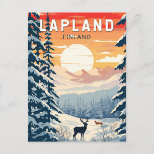 Lappland Finnland - Kunst Vintag Postkarte