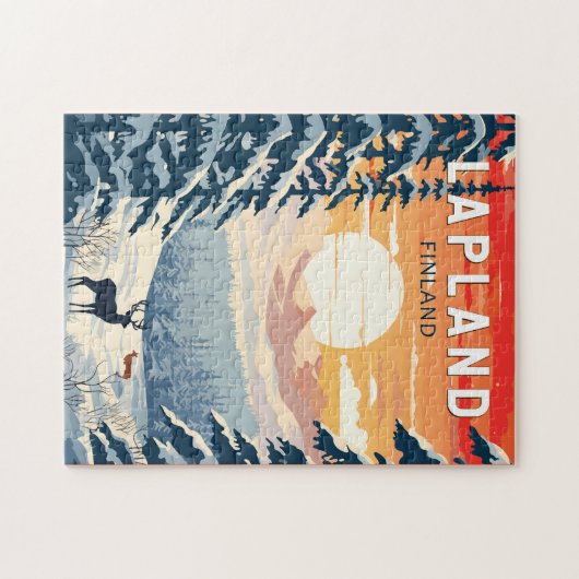 Lappland Finnland - Kunst Vintag Puzzle (Horizontal)