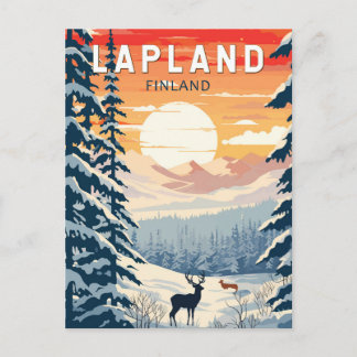 Lappland Finnland Reise Kunst Vintage Postkarte