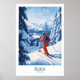 Lappland-Ski-Szene-Wandkunst 1 Poster