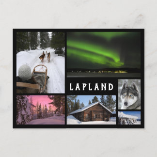 Lappland Winterlandschaften Schwarze Bilderrahmen Postkarte
