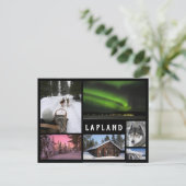 Lappland Winterlandschaften Schwarze Bilderrahmen Postkarte (Stehend Vorderseite)