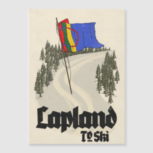 Lappland zum Skifahren Magnetkarte