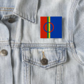 Lapplandflagge (Weihnachten) (Sami) (Laplander) Button (Beispiel)