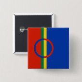 Lapplandflagge (Weihnachten) (Sami) (Laplander) Button (Vorne & Hinten)