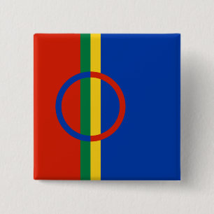 Lapplandflagge (Weihnachten) (Sami) (Laplander) Button