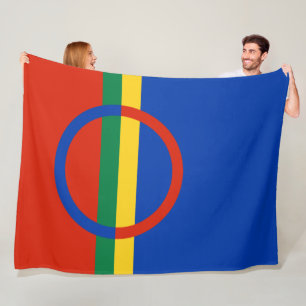 Lapplandflagge (Weihnachten) (Sami) (Laplander) Fleecedecke