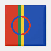 Lapplandflagge (Weihnachten) (Sami) (Laplander) Magnet (Vorne)