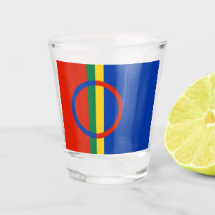 Lapplandflagge (Weihnachten) (Sami) (Laplander) Schnapsglas
