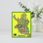 Lapplandkarte Postkarte (Stehend Vorderseite)