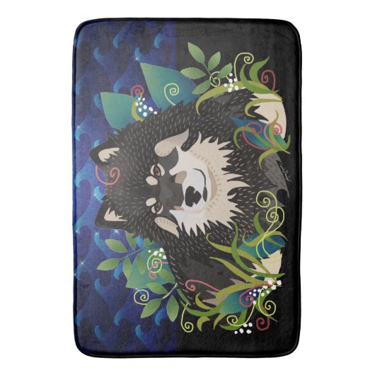 LAPPY BLISS blue waves Craft or Bath mat Badematte (Vorderseite Vertikal)