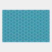 Lapsus Lazuli Nights Türkis Stars auf Azurblau Geschenkpapier Set (Vorderseite)