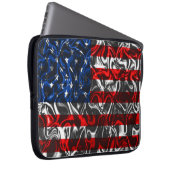 Laptop-Bag mit Metallic Wave American Flag Laptopschutzhülle (Vorne Rechts)