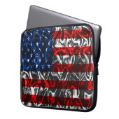 Laptop-Bag mit Metallic Wave American Flag Laptopschutzhülle (Vorderseite Links)