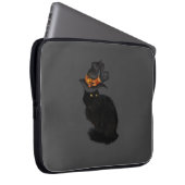 Laptop Case with Black Halloween Cat Design (Vorne Rechts)