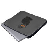 Laptop Case with Black Halloween Cat Design (Vorne Knopf)