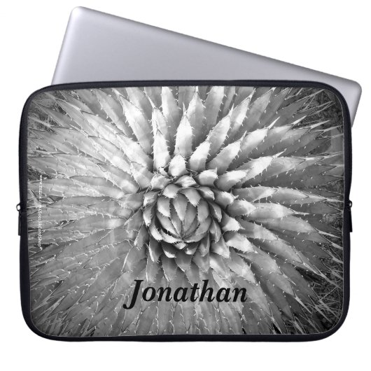 Laptop-Computer Hülsen-Agave nagelt Schwarzes u. Laptopschutzhülle (Vorderseite)