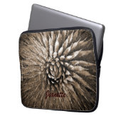 Laptop-Computer Hülsen-Agaven-SpitzeSepia Brown Laptopschutzhülle (Vorderseite Links)