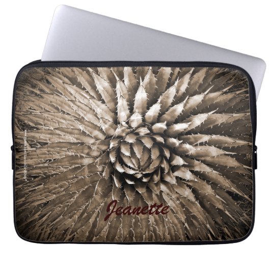 Laptop-Computer Hülsen-Agaven-SpitzeSepia Brown Laptopschutzhülle (Vorderseite)