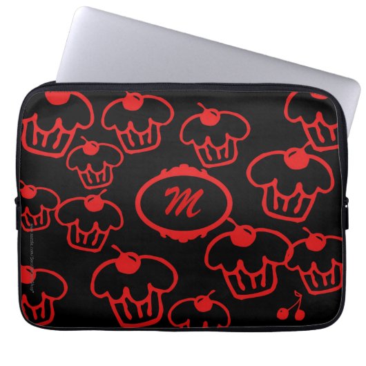 Laptop-Computer Hülsen-kleine Kuchen mit Monogramm Laptopschutzhülle (Vorderseite)