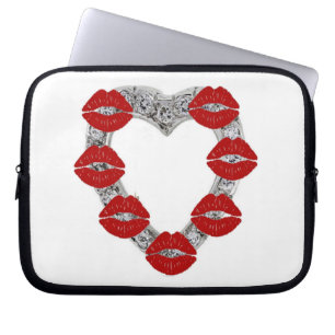 Laptop Diamant Herz Mit Küssen Laptopschutzhülle