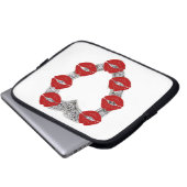 Laptop Diamond Herz mit Küssen Laptopschutzhülle (Vorne Knopf)