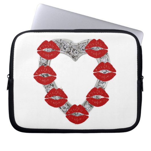 Laptop Diamond Herz mit Küssen Laptopschutzhülle (Vorderseite)
