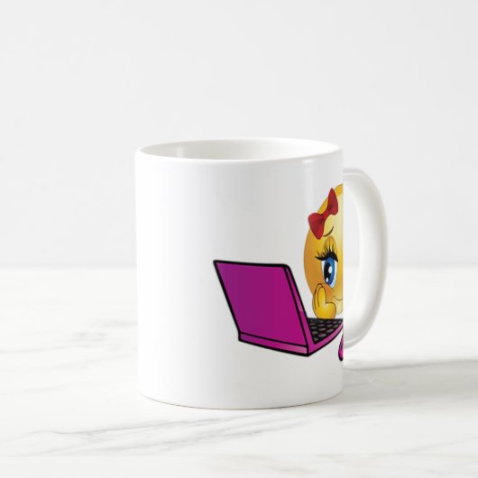 Laptop Emoji Girl Kaffeetasse (VorderseiteRechts)