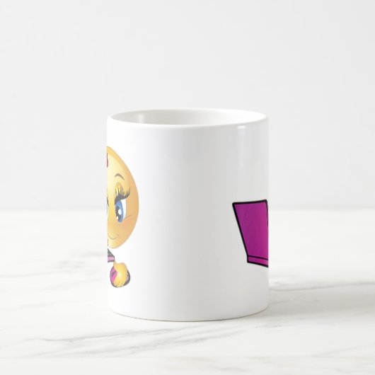 Laptop Emoji Girl Kaffeetasse (Mittel)