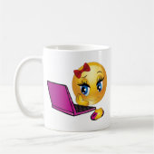 Laptop Emoji Girl Kaffeetasse (Links)