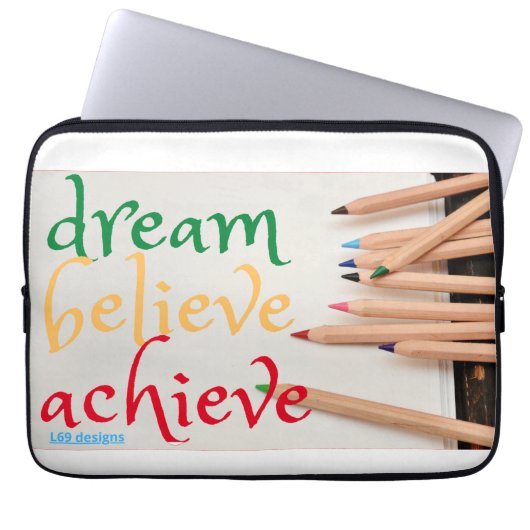 Laptop-Gehäuse "DREAM, GLAUBEN..." Laptopschutzhülle (Vorderseite)