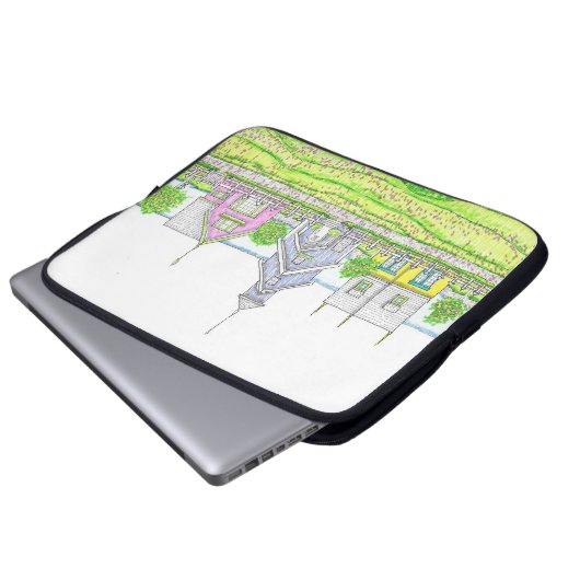 Laptop-Gehäuse mit Beachy-Hütten Laptopschutzhülle (Vorne Knopf)