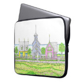 Laptop-Gehäuse mit Beachy-Hütten Laptopschutzhülle (Vorderseite Links)