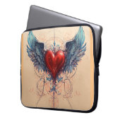 Laptop-Gehäuse mit Skizzenherz Laptopschutzhülle (Vorderseite Links)
