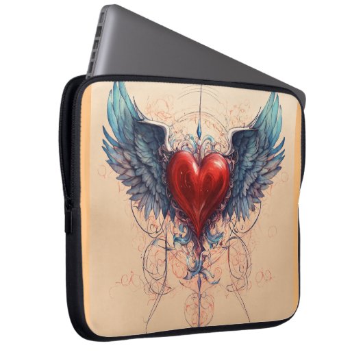 Laptop-Gehäuse mit Skizzenherz Laptopschutzhülle (Vorne Rechts)