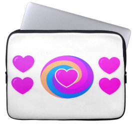 Laptop-Hülle 15,5 und 13 Zoll Herzen und Regenboge Laptopschutzhülle