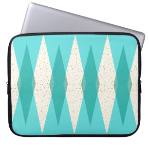 Laptop-Hülle im Mid-Century-Modern-Argyle-Stil Laptopschutzhülle