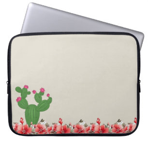 Laptop-Hülle Kaktus Orange Blumen Floral Laptopschutzhülle